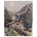 Small Framed Scenic Watercolor by by Nicolas Markovitch