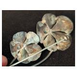 Vintage Sterling Silver Floral Jewelry Set