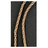 14k Yellow Gold Long Wheat Style Chain