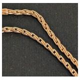 14k Yellow Gold Long Wheat Style Chain