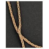 14k Yellow Gold Long Wheat Style Chain