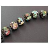 Vintage Cloisonné Beaded Necklace and Bangle Bracelet