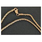 14k Yellow Gold Long Wheat Style Chain