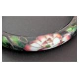 Vintage Cloisonné Beaded Necklace and Bangle Bracelet