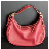 Small Coach Red Leather Handbag