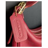 Small Coach Red Leather Handbag