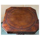 Vintage Inlaid Mahogany Accent Table with Pedestal Base