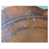 Vintage Inlaid Mahogany Accent Table with Pedestal Base