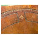 Vintage Inlaid Mahogany Accent Table with Pedestal Base