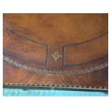 Vintage Inlaid Mahogany Accent Table with Pedestal Base