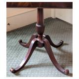 Vintage Inlaid Mahogany Accent Table with Pedestal Base