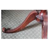 Vintage Inlaid Mahogany Accent Table with Pedestal Base