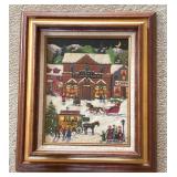 Festive Vintage Framed Needlepoint