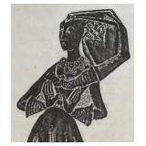 Three Unframed Brass Rubbings Prints including a Framed Brass Rubbing of Lady Margaret Peyton