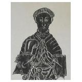 Three Unframed Brass Rubbings Prints including a Framed Brass Rubbing of Lady Margaret Peyton