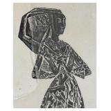 Three Unframed Brass Rubbings Prints including a Framed Brass Rubbing of Lady Margaret Peyton