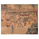 "State Fair Crowds" Original Watercolor by Alice E. Hugy