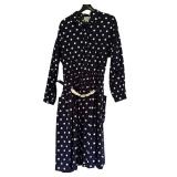 Serbin Vintage Blue with White Polka Dot Dress Designed by Marianne Dress
