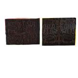 Pair of Kuna Mola Reverse Appliqué - Panama Folk Art Textiles