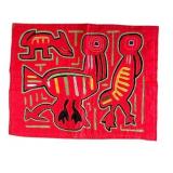 Pair of Kuna Mola Reverse Appliqué - Panama Folk Art Textiles