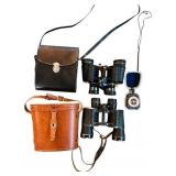 Vintage Binoculars and Vintage Gossen Pilot Analog Photography Light Meter