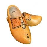 Vintage Scandinavian Wooden Clogs / Dutch Wooden Shoes / Hand Carved Hand Painted Original Wooden Dutch Clogs