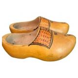 Vintage Scandinavian Wooden Clogs / Dutch Wooden Shoes / Hand Carved Hand Painted Original Wooden Dutch Clogs