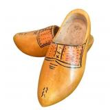 Vintage Scandinavian Wooden Clogs / Dutch Wooden Shoes / Hand Carved Hand Painted Original Wooden Dutch Clogs