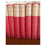 Vintage The Works of Tobias Smollett - Shabby Red Cloth Bindings - Book Bundle in Twelve Volumes