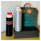 Awesome Vintage Picnic Bag and American Thermos
