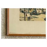 Vintage French Framed Watercolor Painting - Mid 20th century Paris Street scene Signed by the French Artist Seguie