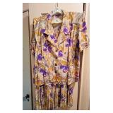 Vintage Evan-Picone Floral Pattern Shirt and Dress Set