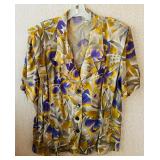 Vintage Evan-Picone Floral Pattern Shirt and Dress Set