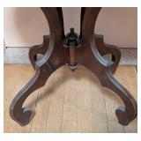 Carved Mahogany Victorian Style Accent Table
