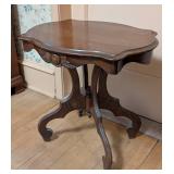 Carved Mahogany Victorian Style Accent Table