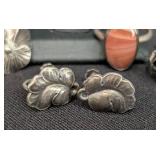 Assorted Sterling Silver Rings and Screw Back Earrings including a Vintage Sterling Silver and Turquoise Ring