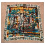 Vintage Stained Glass Liberation of Africa Silk Scarf
