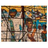 Vintage Stained Glass Liberation of Africa Silk Scarf