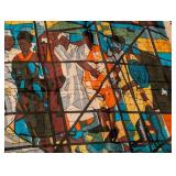 Vintage Stained Glass Liberation of Africa Silk Scarf