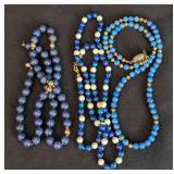 Vintage Beaded Lapis and Stone Necklaces