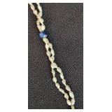 Vintage Cultured Pearl and Lapis Necklace