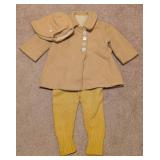 Childs Vintage Wool Jacket and Hat with Knit Pants