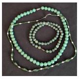Three Vintage Beaded Stone Necklaces