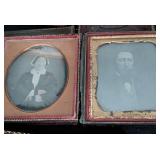 Small Leather Framed Antique Daguerreotype Photos