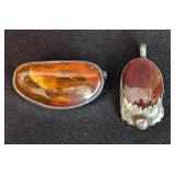 Vintage Sterling Silver Brooch and Pendant