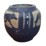 Vintage University of North Dakota Art Pottery Coyote Vase