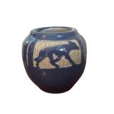 Vintage University of North Dakota Art Pottery Coyote Vase