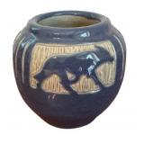 Vintage University of North Dakota Art Pottery Coyote Vase