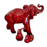 Rare Royal Doulton Flambe Lop Eared Rabbit, Vintage Royal Doulton Flambe Elephant, Vintage Royal Doulton Flambe Resting Duck Figurine