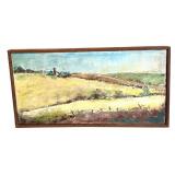 Small Framed Original Oil on Canvas Scenic Painting